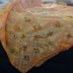 Vintage floral silky scarf